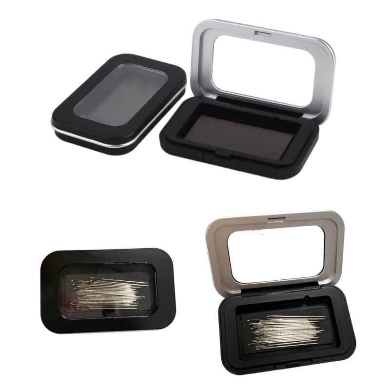 Textile Sewing Kit - Magnetic Sewing Needles Holder Black Rectangle
