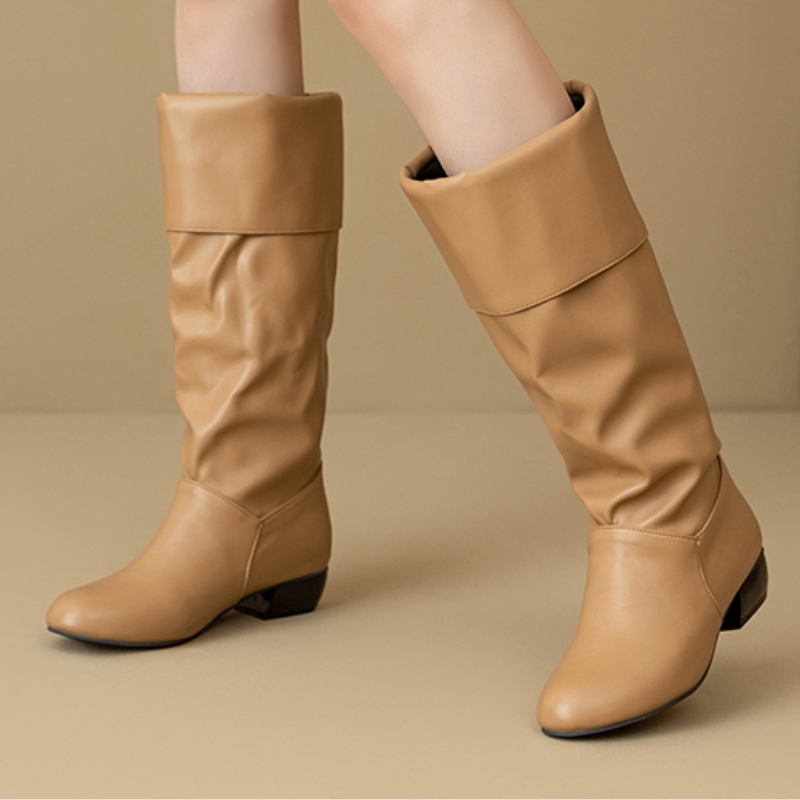 Slip on Knee High Boots Pleate – Sewing Fleece Bewertung und Preis