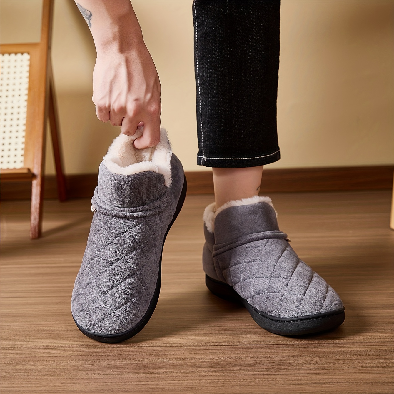 Winter Warm Plush Slippers Men – Sewing Fleece Bewertung und Preis