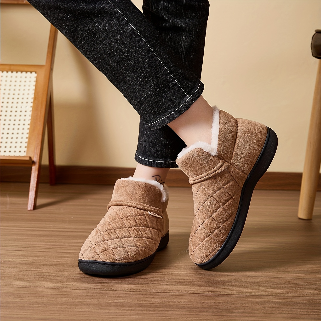Winter Warm Plush Slippers Men – Sewing Fleece Bewertung und Preis