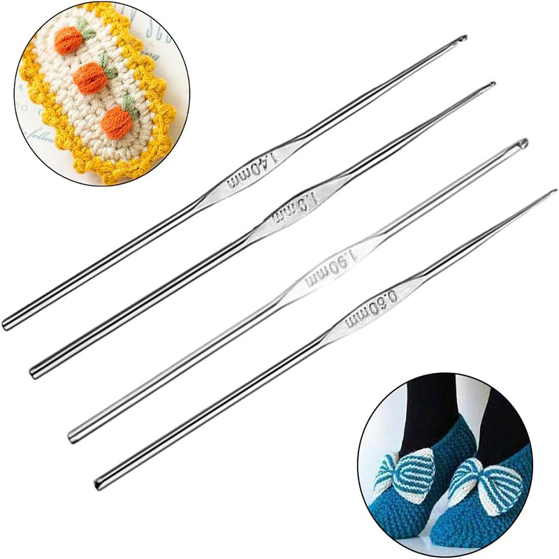 4 Pcs Stainless Steel Crochet  – Textile Sewing Kit Bewertung und Preis