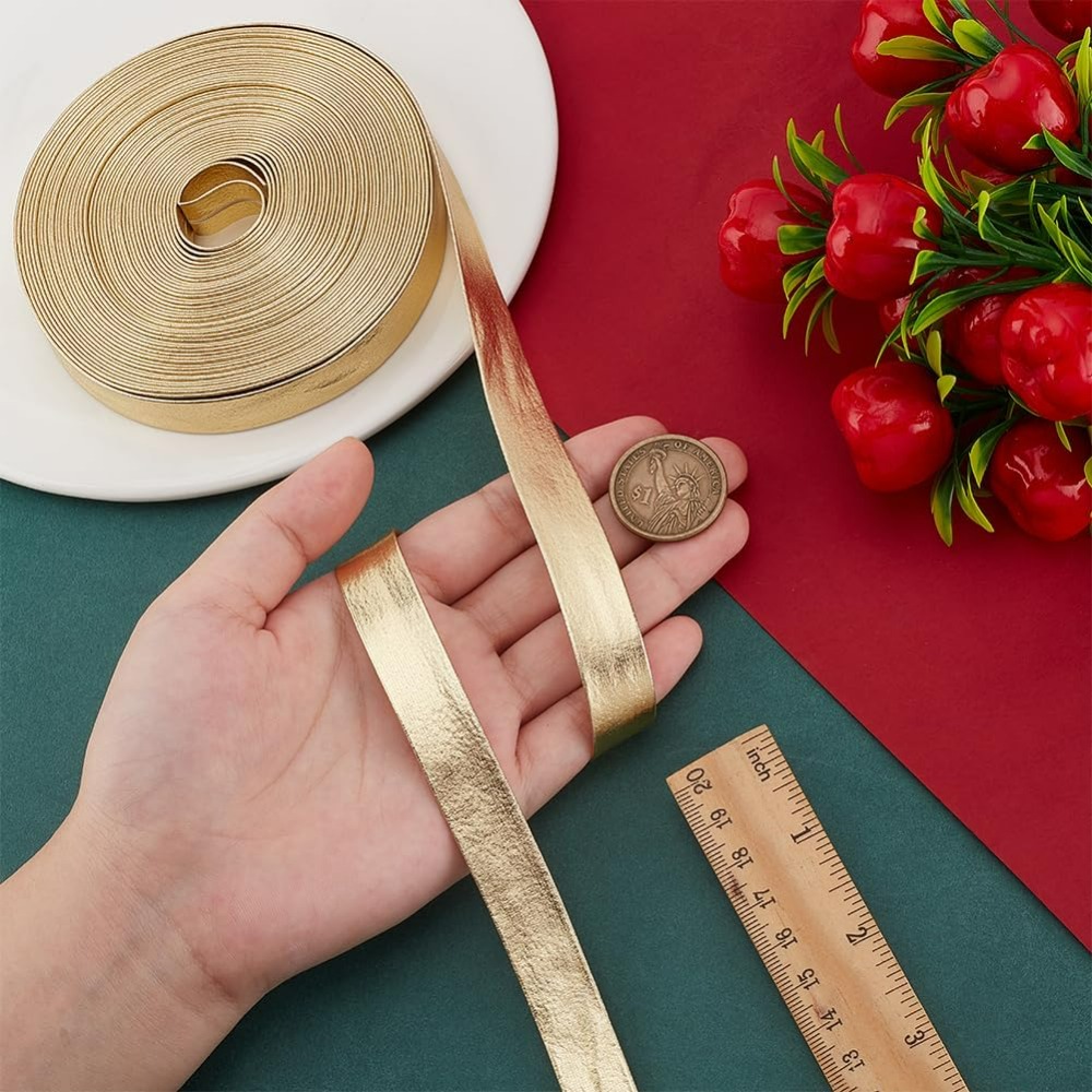 9.8 Yards Gold Leather Trim Fo – Binding Tape Bias Bewertung und Preis
