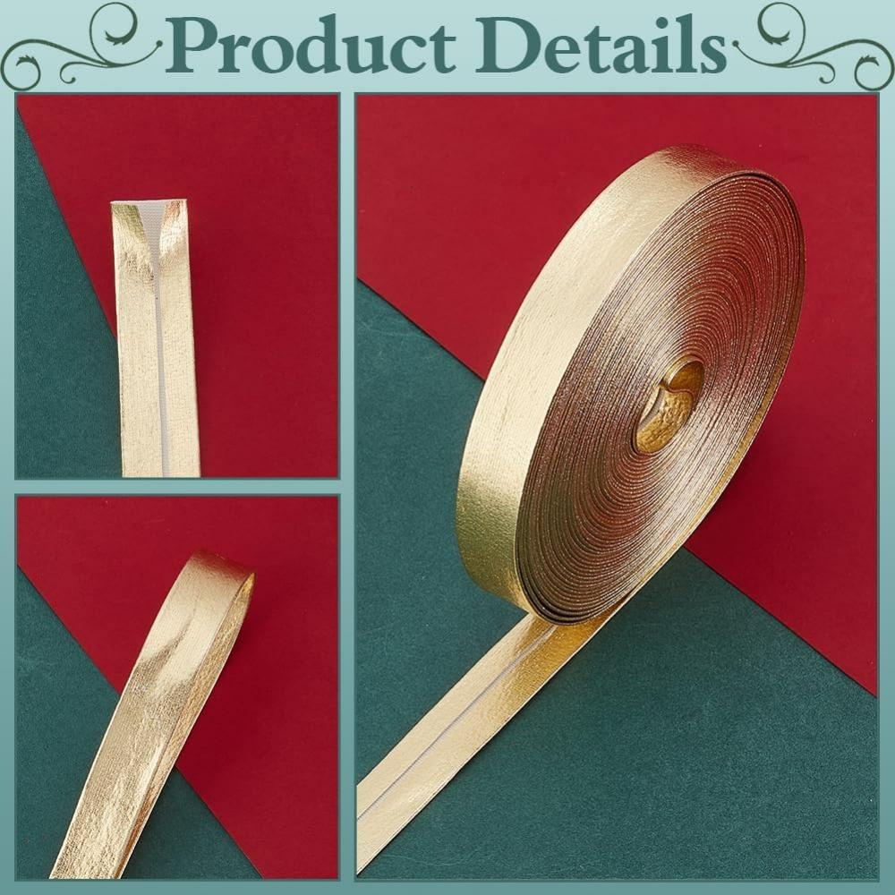 9.8 Yards Gold Leather Trim Fo – Binding Tape Bias Bewertung und Preis