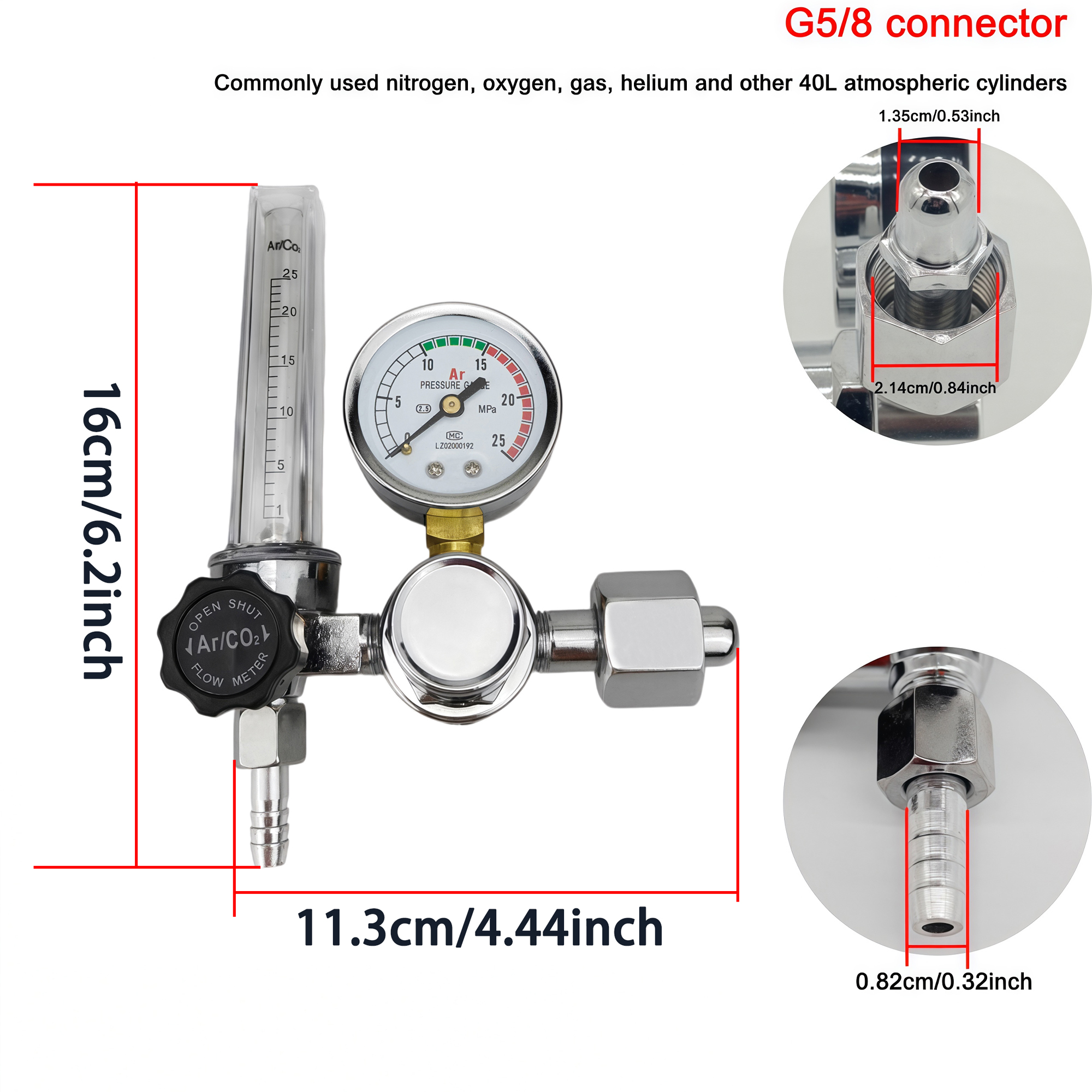 NEW Argon Regulator 0-25Mpa Ar – Seam Gauge Metal Bewertung und Preis