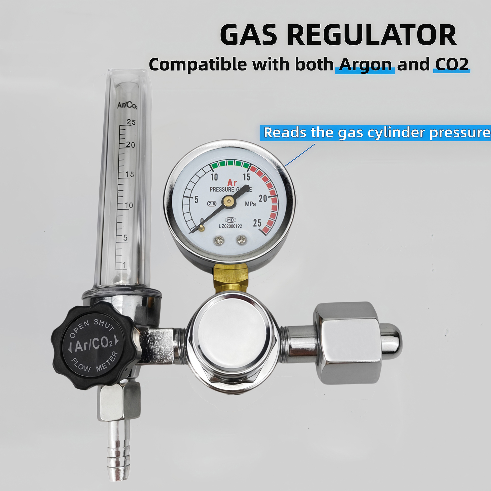 NEW Argon Regulator 0-25Mpa Ar – Seam Gauge Metal Bewertung und Preis