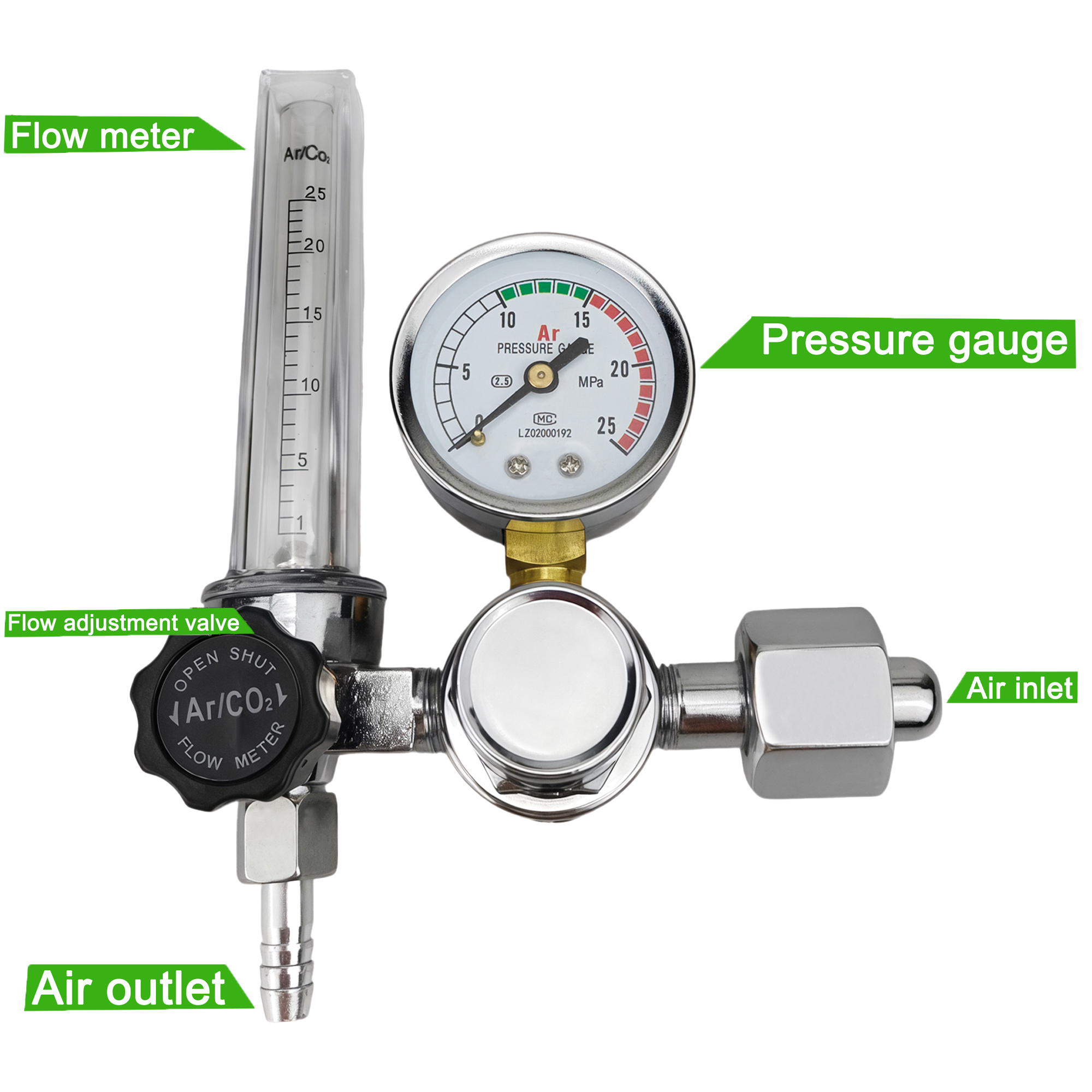 NEW Argon Regulator 0-25Mpa Ar – Seam Gauge Metal Bewertung und Preis