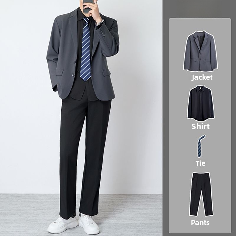 Black Suit Set for Men Spring  – Shoulder Pad Set In Bewertung und Preis