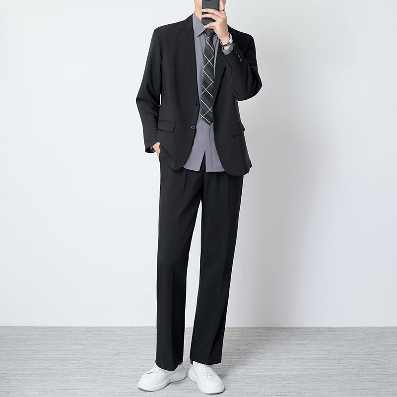 Black Suit Set for Men Spring  – Shoulder Pad Set In Bewertung und Preis