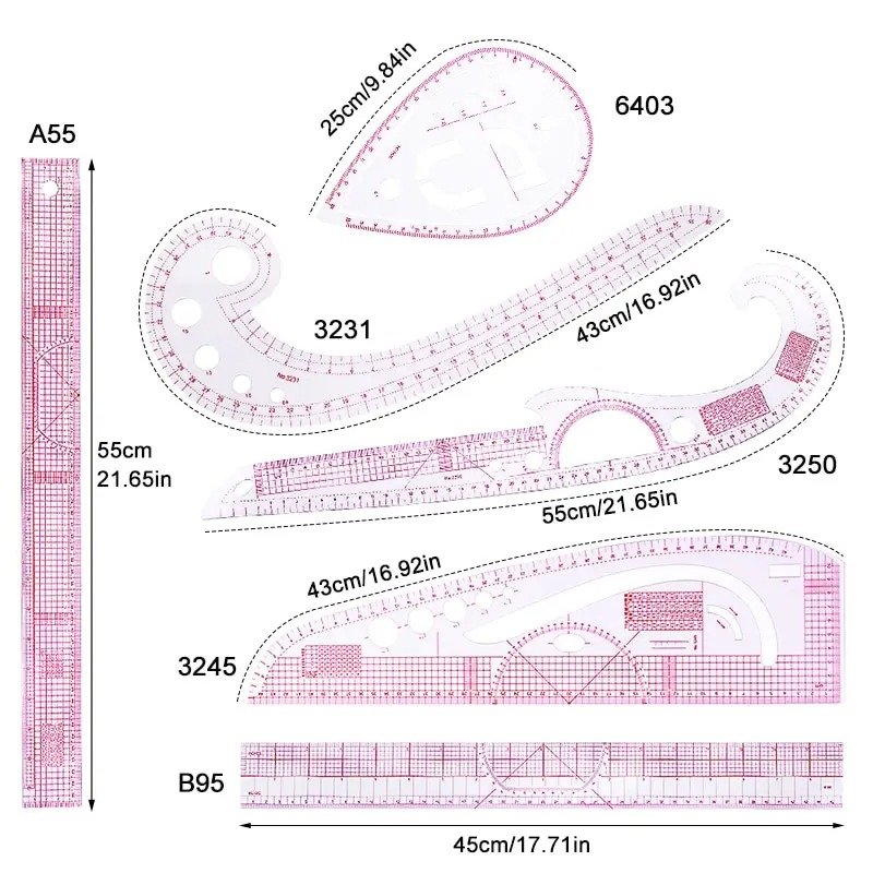 6PCS French Curve Ruler Soft P – Sewing Gauge Ruler Bewertung und Preis