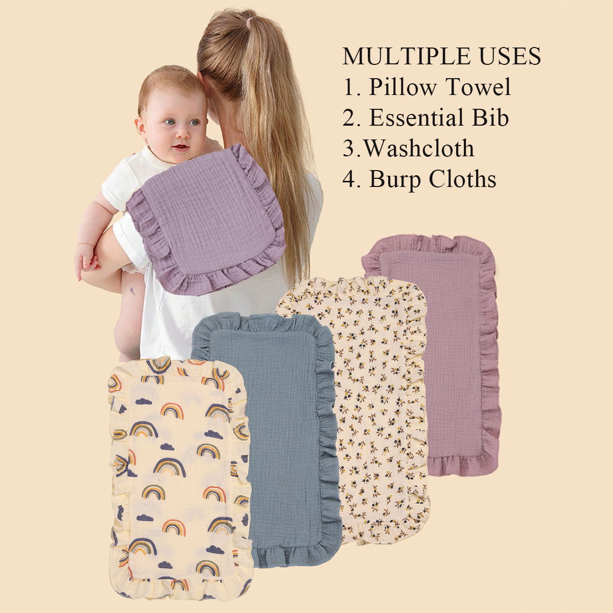 4 pcs/set Soft Muslin Cotton G – Shoulder Pad Set In Bewertung und Preis