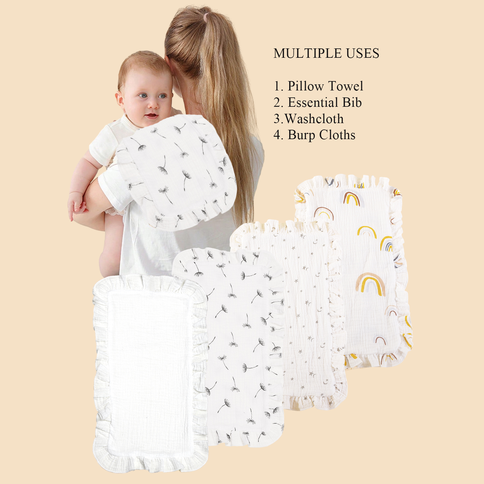 4 pcs/set Soft Muslin Cotton G – Shoulder Pad Set In Bewertung und Preis