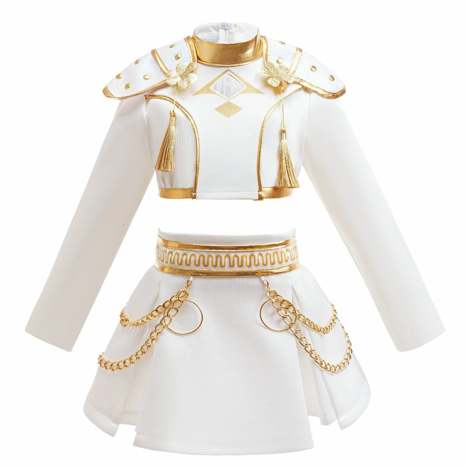 Girls White And Gold Cosplay C – Shoulder Pad Set In Bewertung und Preis