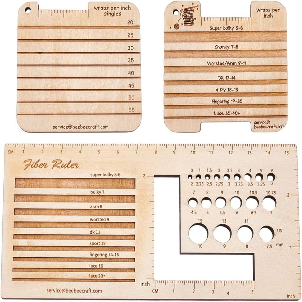 3/4pcs Wood Knitting Needle Ga – Sewing Gauge Ruler Bewertung und Preis